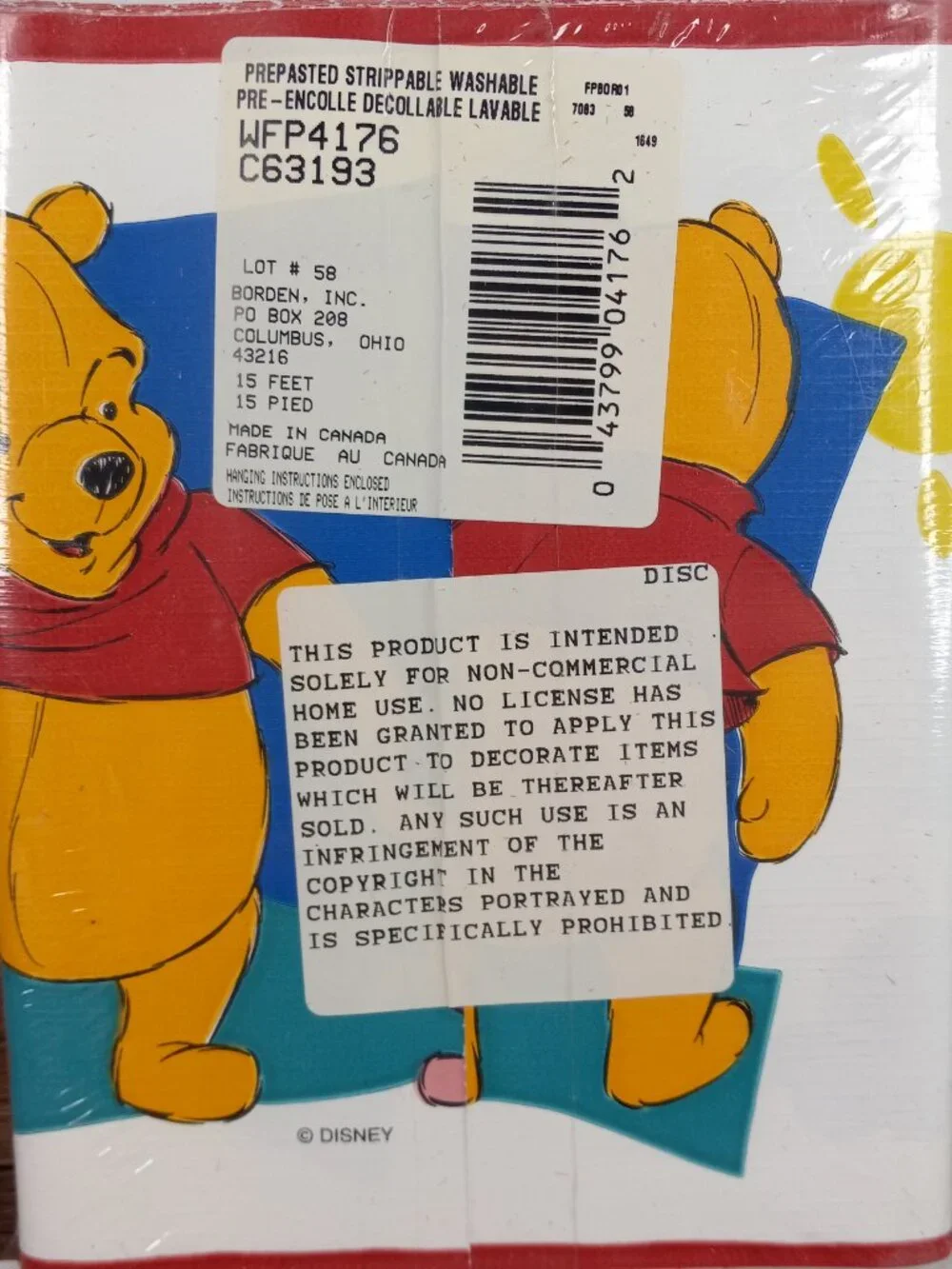 Disney Winnie The Pooh Decorative Wallpaper Border 15 Feet Prepasted Vintage